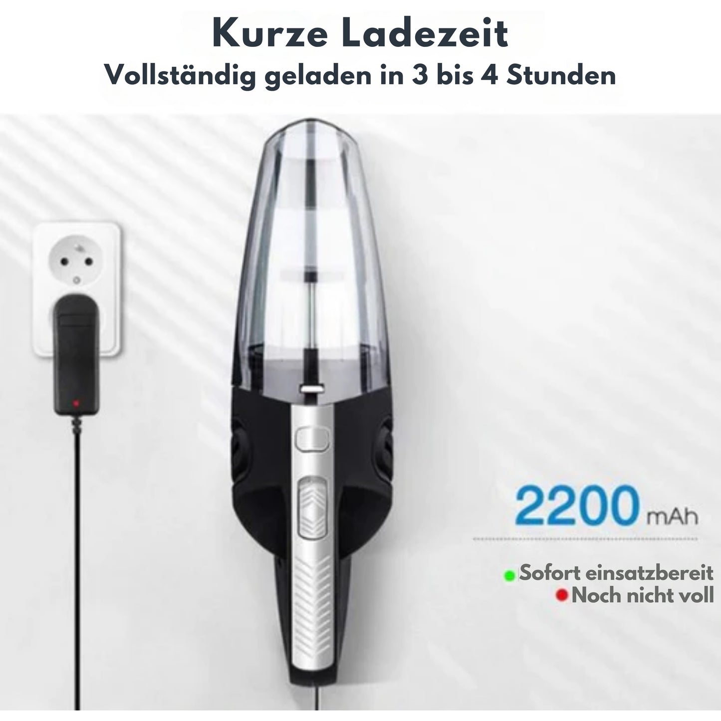 VAIVE Turbo-7 Krümelsauger Cordless - Inkl. Zubehör - Schwarz / Grau