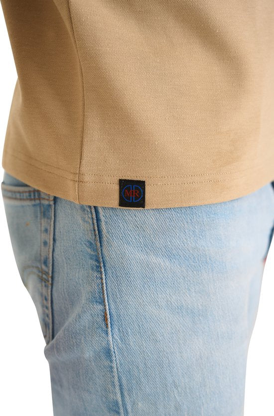 Mario Russo Pique Langarmshirt - Pullover Männer - Rollkragenpullover Männer - XL - Beige