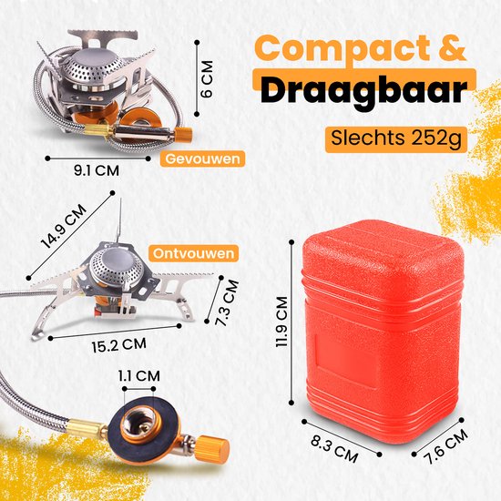 Ever Trex Gasbrenner - Campingkocher - Propan - Butan - 3500W - Auf Gas - 1 Gruben - Notfall - Notfallpaket - Campinggas - Gasfeuer