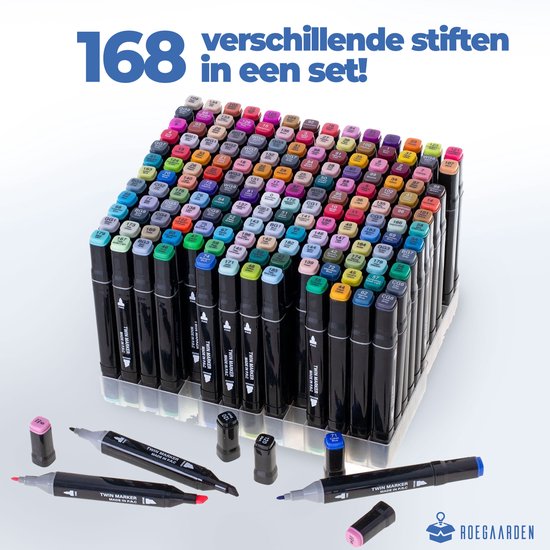 Roegaarden Twinmarkers 168 Stück - Marker - Alkoholmarker - Einfache Lagerung