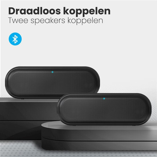 Auronic Bluetooth Lautsprecher - Kabellose Musikbox - 20 Stunden Musikgenuss - Extra Bass - Schwarz