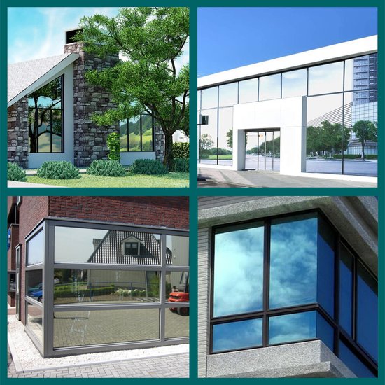 Homewell Insulating HR+ Fensterfolie 70x300cm - Statische Sonnenschutzfolie mit Spiegeleffekt - Silber (inkl. Rakel)