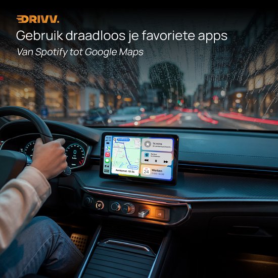 Drivv. 2-in-1 CarPlay Dongle - USB-C & USB-A Anschluss - Wireless CarPlay - Schwarz