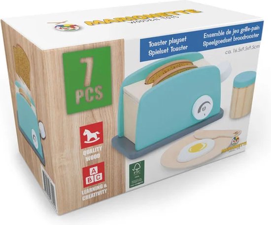 Marionette - Holztoaster Set - 7 Teile - 1 Set
