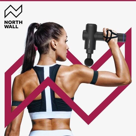 Northwall Massage Gun Professional Prime - Massagepistole mit Etui und 7 Aufsätzen, einschließlich Eichenmassagekopf - Leistungsstarkes und kabelloses Sport- und Entspannungsmassagegerät