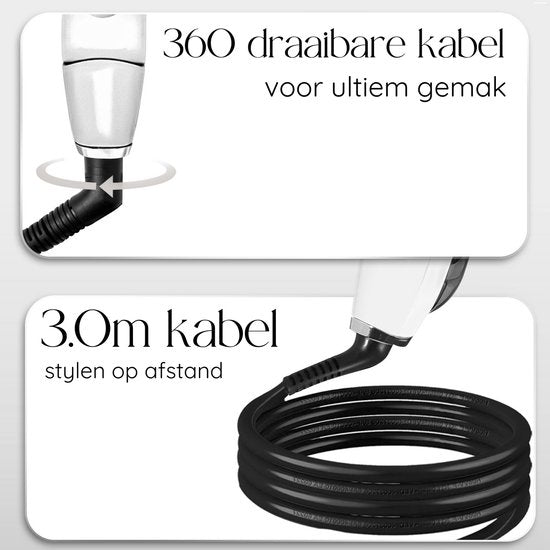 Sansbeauté® Dampfglätter - Dampfglätter - Breite Platten - Professionelles Glätteisen - Dampfglätter - Weiß