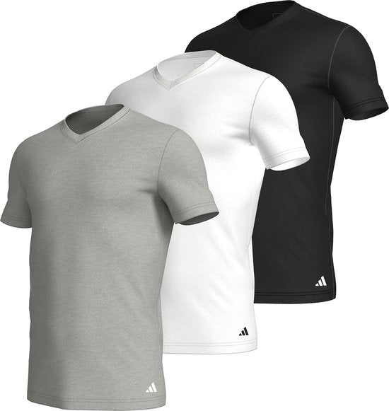 Adidas Herren V-Ausschnitt Shirt (3er-Pack) - Größe XL