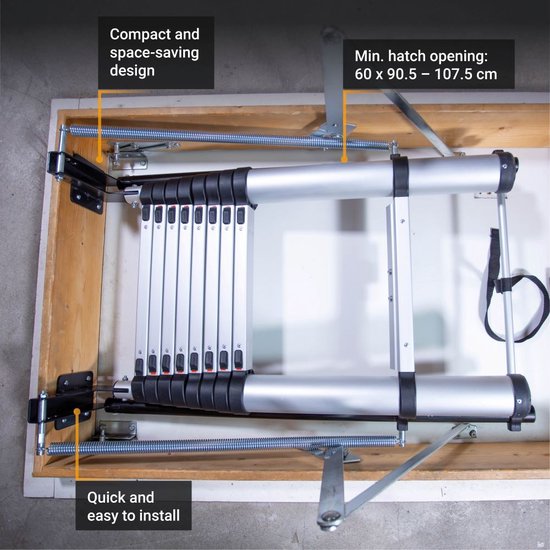 Batavia 2.70m Giraffe Air® Telescopic Vlizotrap 2.30m - Kompaktes, benutzerfreundliches Design mit Griff, breite Stufen für Sicherheit, schnell zu installieren