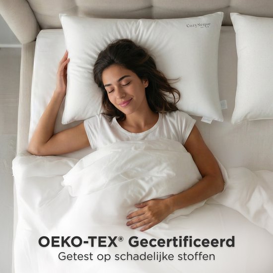 CozySense® Kopfkissen - 2er Set - 50x70 CM - Atmungsaktives Schlafkissen mit weichem Mikrofaserbezug - Hotelkissen - Kopfkissen - für Seiten-, Bauch- und Rückenschläfer