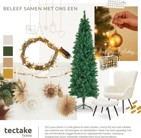 tectake® Künstlicher Weihnachtsbaum - Naturgetreu mit biegsamen Ästen - Voluminös - Stabil und einfach zu montieren - Künstlicher Weihnachtsbaum als Weihnachtsdekoration - 200 cm - 832 Äste - grün
