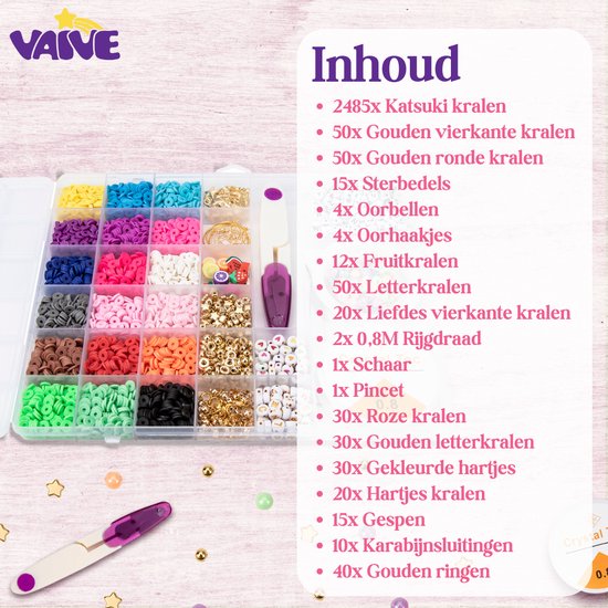 Vaive Katsuki Beads Deluxe Starter Kit - 2485-teiliges Schmuckherstellungsset - Basteln für Mädchen - für Kinder - Bastelkiste - Herstellung von Armbändern - Herstellung von Ohrringen