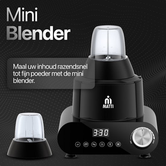 MATTI® 5-in-1 - Küchenmaschine - 1500 Watt - Küchenmaschine - Multifunktionale Küchenmaschine | Mixer - Zerkleinerer - Zitruspresse - Eiscrusher