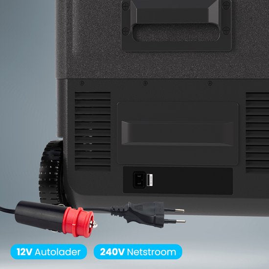 Auronic Electric Cool Box - Kompressor - Mit Rädern - 12V 230 Volt - Auto - 40L - Kühlbox - Schwarz/Grau