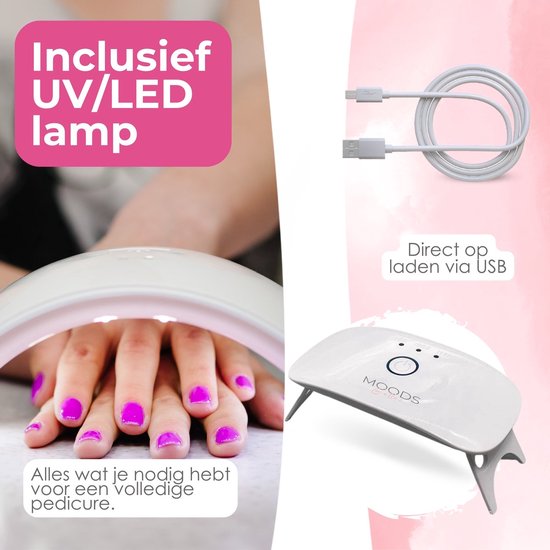 Moods Gellac Luxus Set - Polygel Nägel Starter Pack - Inklusive UV LED Lampe - 6 Farben - Coffee Nude