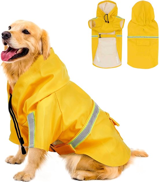 Dutchwide - Hundemantel - Regenmantel Hund - Gelb - Größe S
