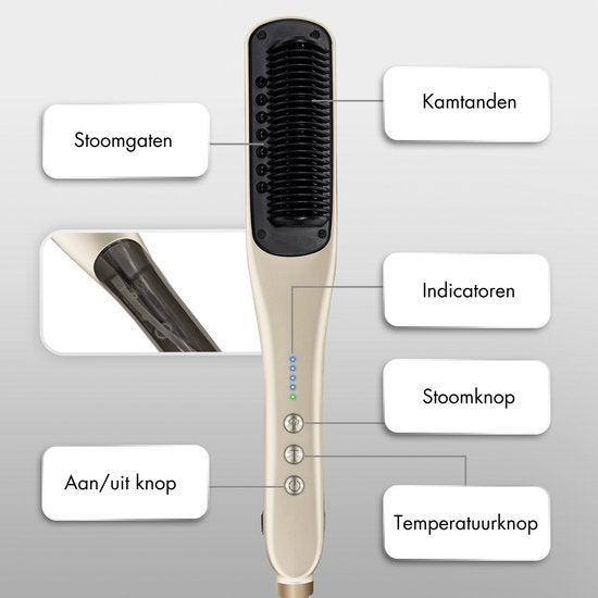 Sansbeauté® Steam Straightener PRO - Dampfglätter - Professional Straightener 5.0 - Dampfglätter - Cremé