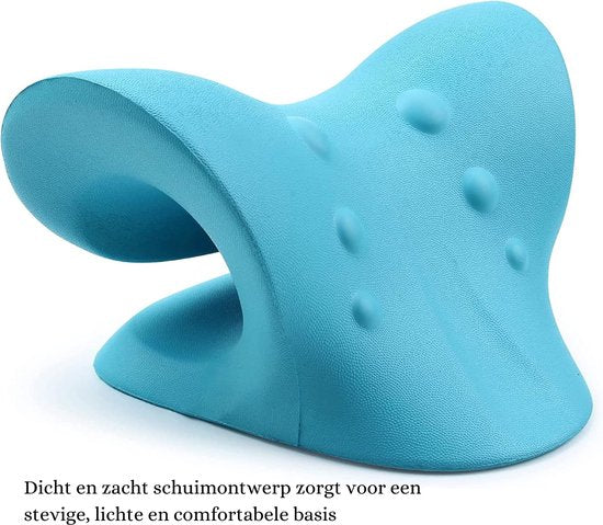 Merkloos Ergonomisches Nackenkissen - Unterstützung der Halswirbelsäule - Chiropraktik Kissen für Entspannung und Komfort - Blau