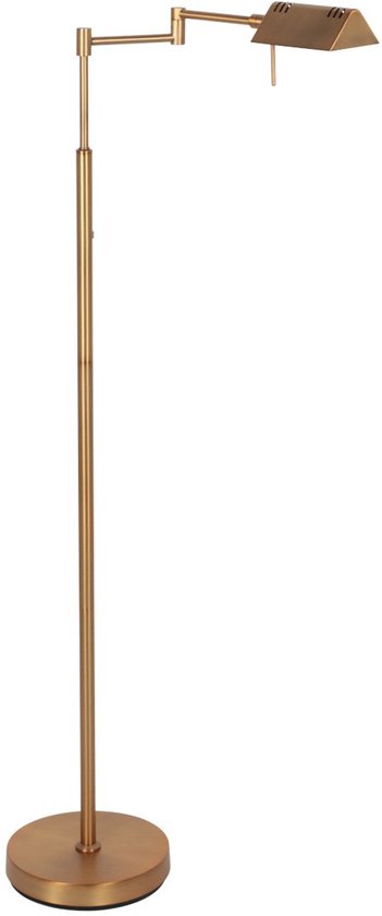 Stehlampe GlowGo 4603BR – Klassische Stehlampe in Bronze von Mexlite mit integriertem Akku, verstellbarem Arm und Dimmer, Höhe 125 cm