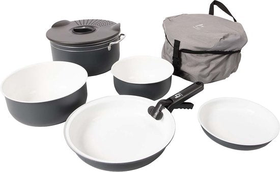 Bo-Camp - Topf- und Pfannenset - Camping - 7-teilig - keramikbeschichtet - Aluminium