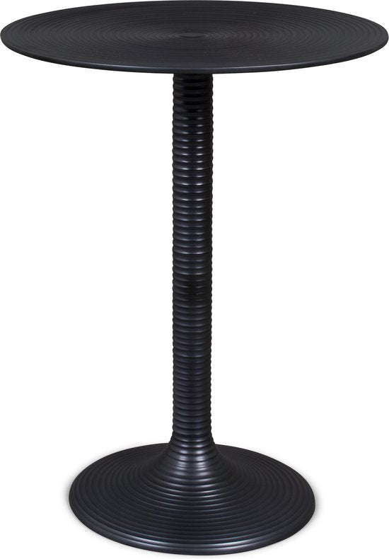 Bold Monkey Beistelltisch Hypnotising – Rund – Aluminium – 37 x 37 x 48 cm – Schwarz