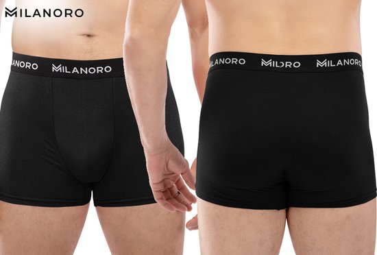 Milanoro - 10er-Set modischer Baumwoll-Boxershorts - Schwarz - XXL