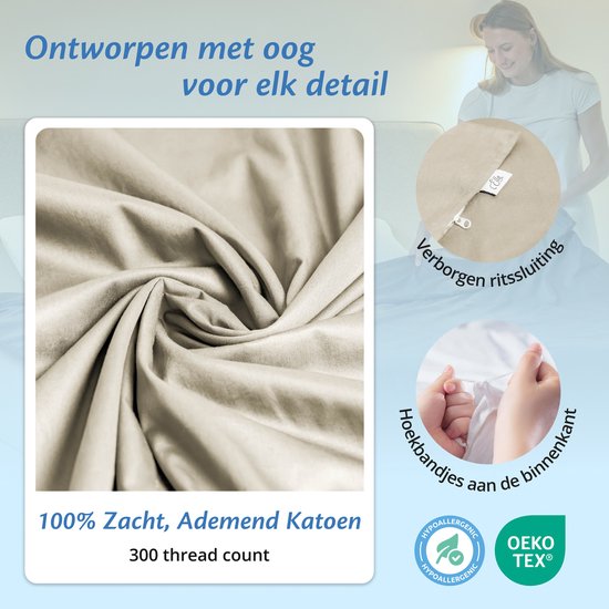 Bezug für Ellas Schmusedecke 150 x 200 CM - 7 KG & 9 KG - Bezugshülle aus 100% Bio-Baumwolle - Organic White