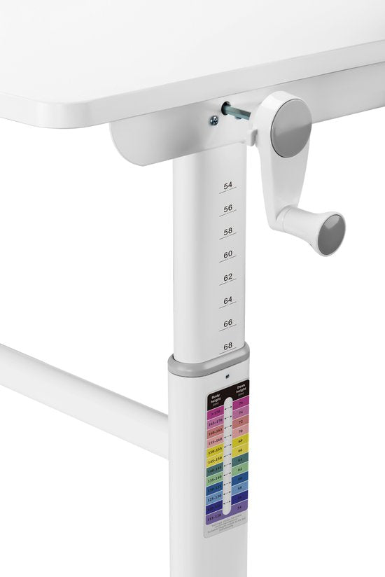 Kinderschreibtisch - Ergonomisch höhenverstellbar - Schultisch - Weiß