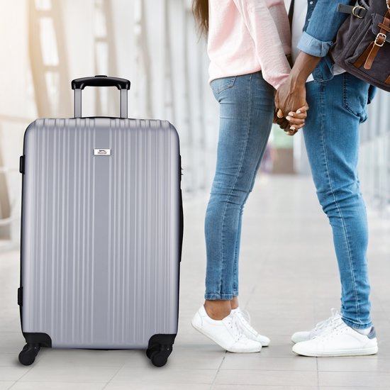 Slazenger - Kofferset 2 Stück - Handgepäcktrolley 26L und geräumiger Koffer 71L - Silber