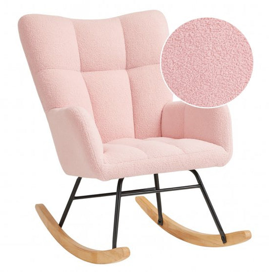 SITTT Schaukelstuhl - Entspannungssessel für das Babyzimmer - Sessel - Fütterungsstuhl - Hellrosa