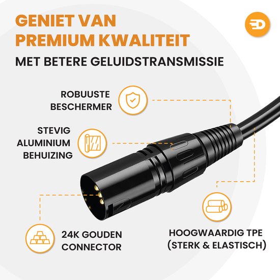 Drivv. Premium XLR Kabel - Mikrofonkabel - Stecker zu Buchse 3 pin - 3 Meter
