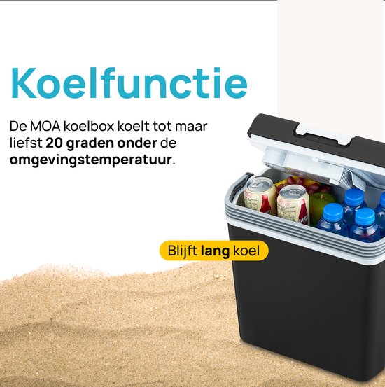 MOA Coolbox Electric 12v 230 volt - 22L - Kühlbox - Camping-Kühlschrank - Auto und Camping - Kühlung und Heizung - Schwarz