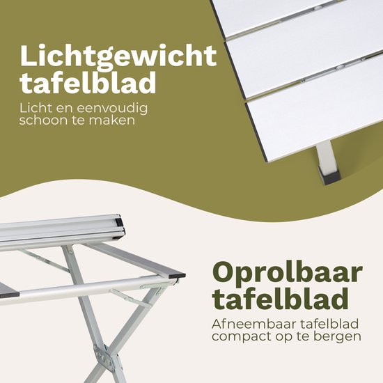 TRVLMORE Campingtisch - 120x70x70cm - Leichtgewicht mit Aluminiumrahmen - Klapptisch verstellbar - Campingtisch - Klapptisch - Schwarz
