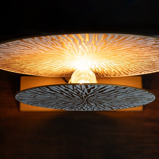 Nolt Tischlampe - Tischlampe Schlafzimmer - E27 Lampe Wohnzimmer - Industrial - ⌀ 40cm - Gold