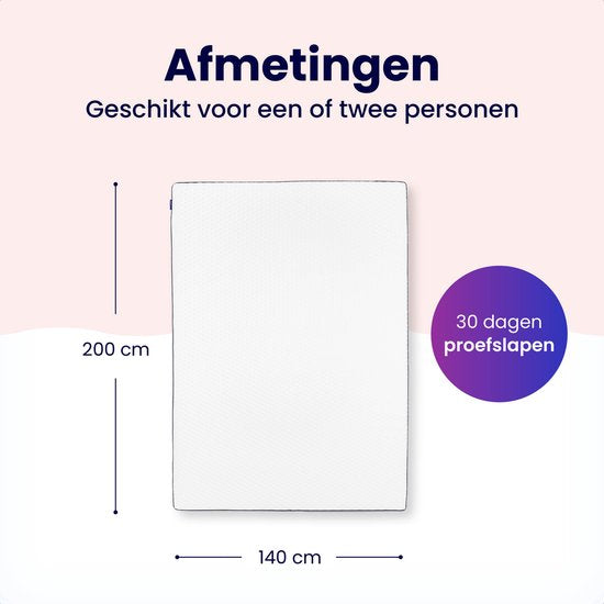 SoulsnoozeÂ¬Ã† - DuoComfort Premium Topper 140x200 cm - Top Matratze - Verstellbares Design - 3D Air Mesh - Memory Foam Matratze - 30 Nächte Probeschlaf - Waschbarer Bezug - Anti Allergie