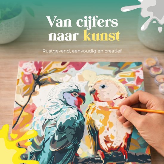 Rubye® Malerei auf Nummer - Papageien für Erwachsene und Kinder - 40x50cm