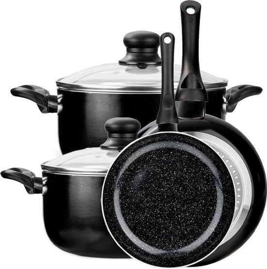 CeraFusion Ceramic Pan Set 6-teilig - Bratpfannen & Kochtöpfe 20, 24 cm - Bratpfanne - Pfannensets - Induktionspfannen - Pfanne - PFAS frei