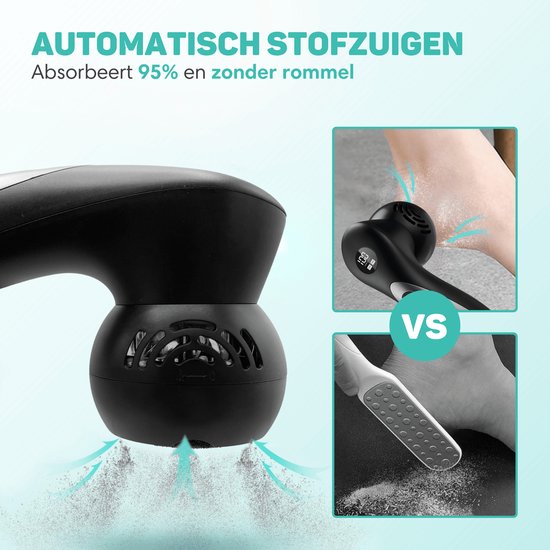 Vulpes Goods® BeautyCare - Elektrischer Hornhautentferner PRO - Inkl. 6 Hornhautscheiben - Hornhautentferner elektrisch - Professionelles Hornhautentferner-Set, 10-teiliges Pediküre-Set und Reisetasche - Fußfeile - Usb aufladbar - IPX7 wasserdicht