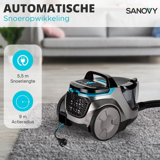 Sanovy PowerClean-8900 Leistungsstarker beutelloser Staubsauger - 2.5L - Cyclone Technology Staubsauger