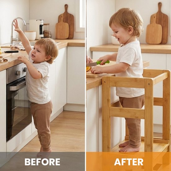 Oemmie Lernturm - Lernturm - Montessori Lernturm - Lernturm Kitchen Aid - Lernturm - Step up - Kindertreppe - Braun