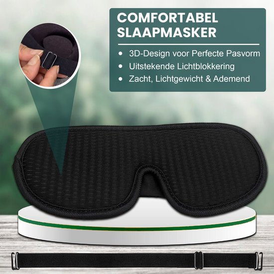 Novalance - Luxus Schlafmaske - 3D Ergonomisch - 100% Verdunkelung - Memory Schaumstoff - Schlafmaske - Augenmaske