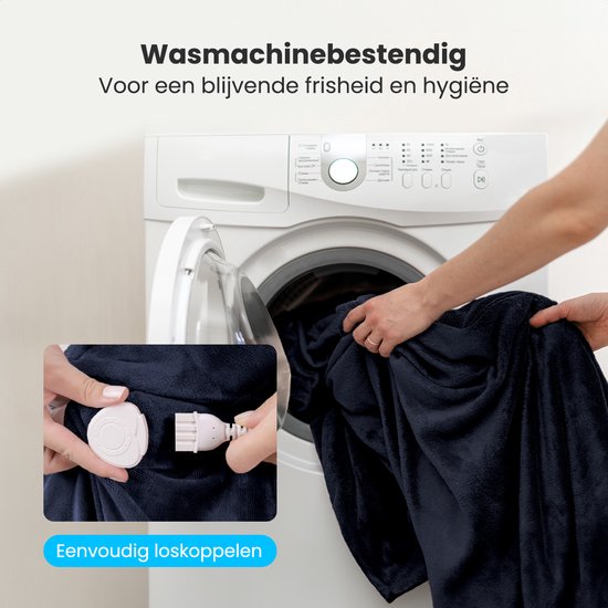 Auronic Electric Blanket - Wärmedecke - Sherpa Fleece - 9 Wärme- und Timer-Einstellungen - Decke - 180x130 - 1 Person - Blau