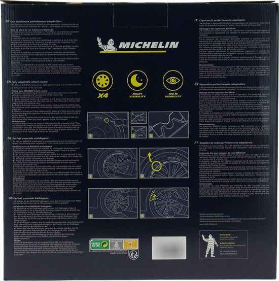 Michelin Radkappen 15-Zoll - silber/schwarz - 4 Stück