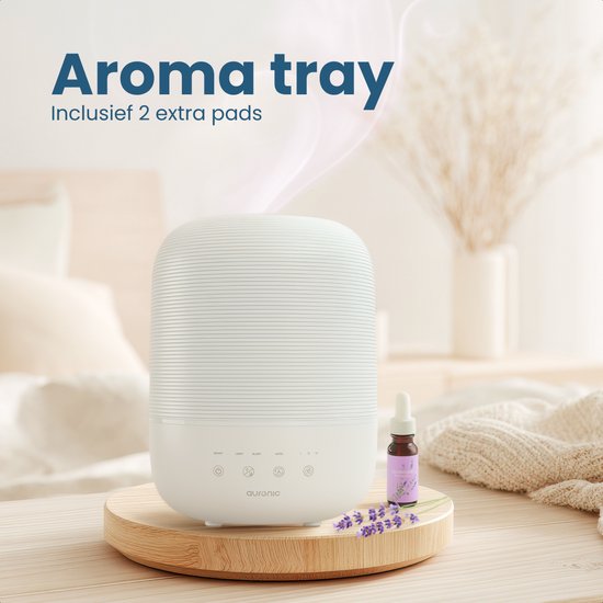 Auronic Luftbefeuchter - 3L - Für Schlafzimmer, Babyzimmer, Büro, Wohnzimmer und mehr  - BPA-frei - Weiß