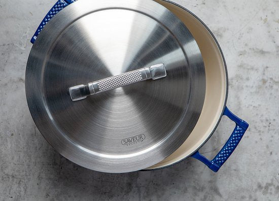 Saveur Selects - Voyage Ovale Kasserolle - Ø25 cm - Gusseisen - PFAS-frei - Induktion - Classic Blue