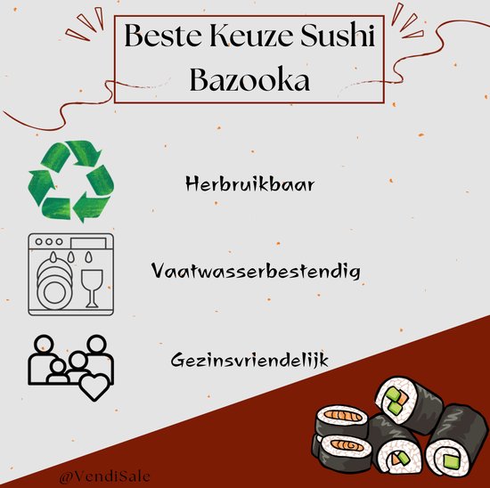 Sushi Set XXL - Sushizubereiter - Sushi Bazooka Set - Schwarz
