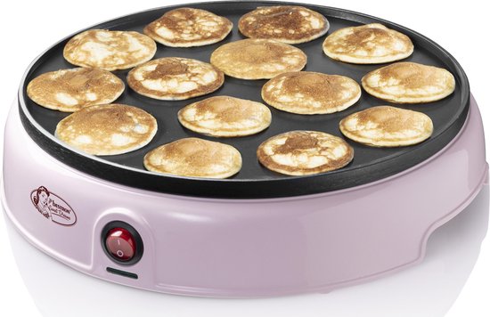 Bestron Poffertjes-Pfanne - APFM700SDP - 800W - Poffertjes-Maschine - Elektrisch - Rosa - 5 Jahre Garantie