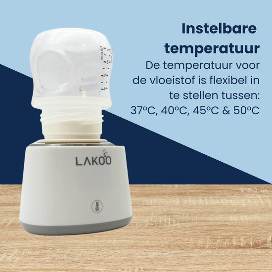 LAKOO Digitaler Flaschenwärmer - Babynahrung - Kabellos - Modell 2024 - bis zu 6x Erwärmung ohne Strom