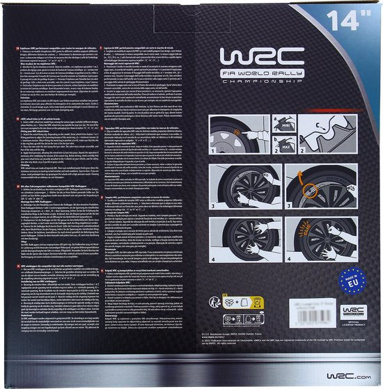 WRC Radkappen 14-Zoll - silber/schwarz - 4 Stück