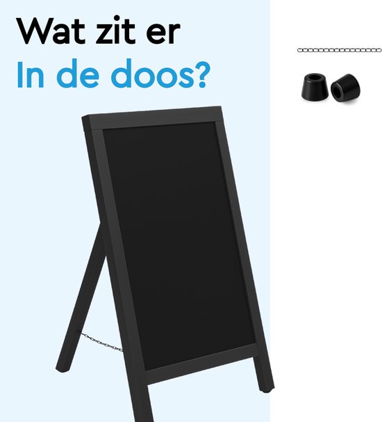 BRASQ Kreidetafel Schwarz - 55x 85 CM - Kreidetafel - Werbeschild - Bürgersteigschild - Einseitig - für Innen und Außen - Gastgewerbe
