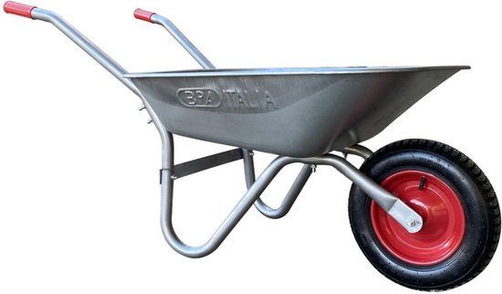 Toolland Schubkarre, 85 Liter, Bausatz, ideal für den Transport verschiedenster Materialien, robust und rostfrei, einfache Montage, Stahl verzinkt, Luftrad, 12 kg
